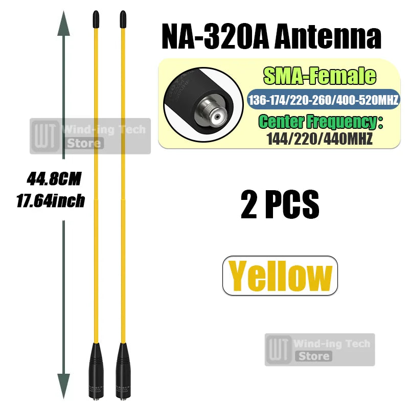 Original Nagoya NA-320A High Gain Antenna Tri-Band SMA-Female Soft Whip Aerial Higher Quality For Baofeng UV-32 UV-5RM Ham Radio