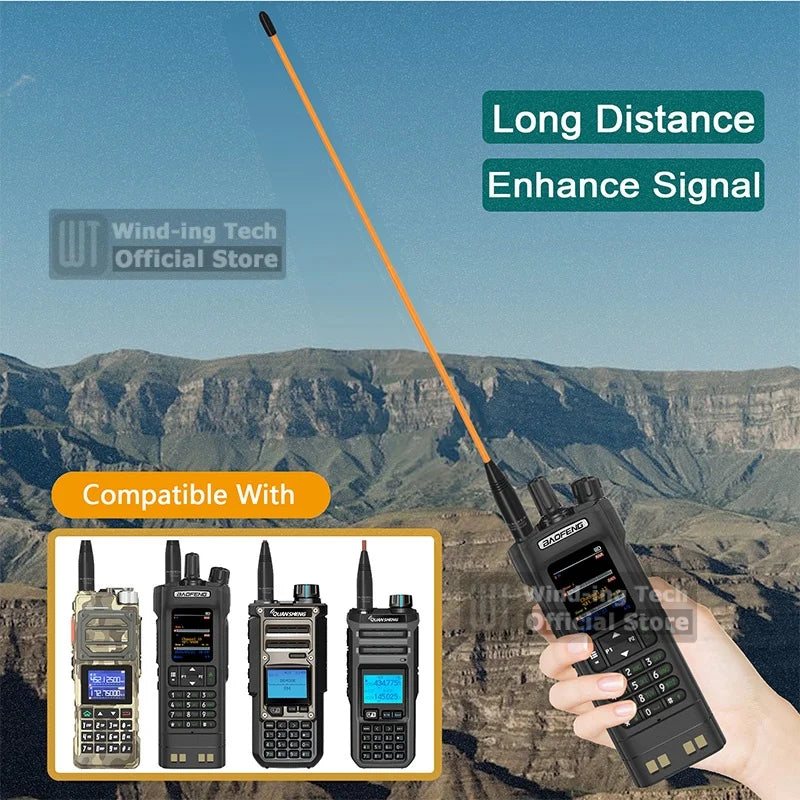 Original Nagoya NA-320A High Gain Antenna Tri-Band SMA-Female Soft Whip Aerial Higher Quality For Baofeng UV-32 UV-5RM Ham Radio