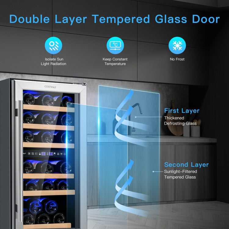 Dual-Zone 30-Bottle Wine Cooler